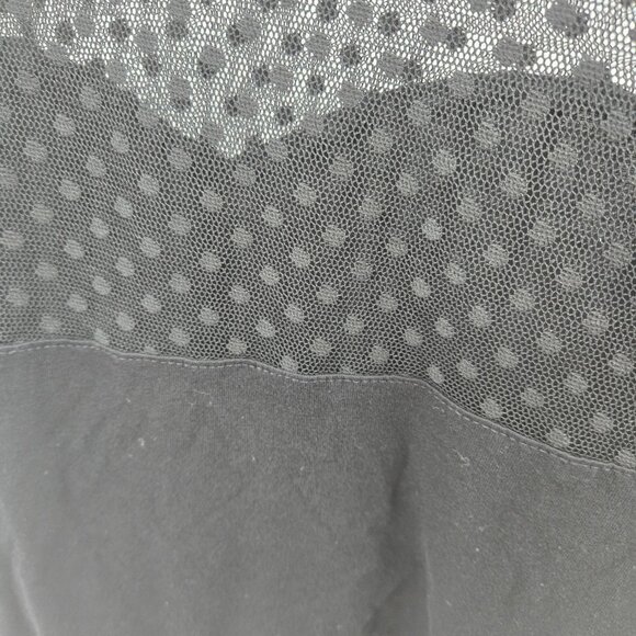 Ambiance Black Semi-Sheer Mesh Polka Dot Long Sleeved Blouse 2x - Picture 3 of 8